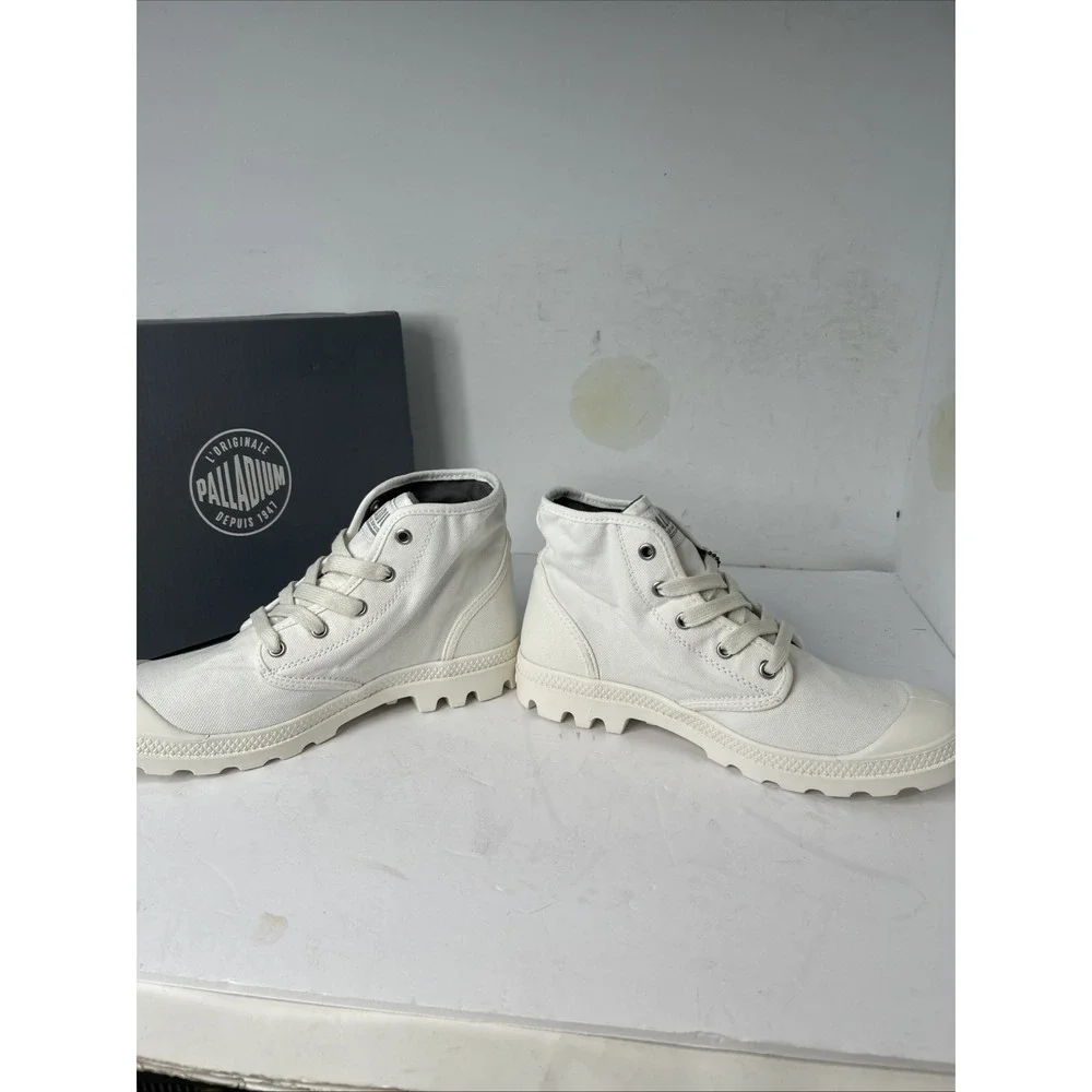 Palladium Pampa Star White Womens Canvas Boots Size 9 - Picture 7 of 9